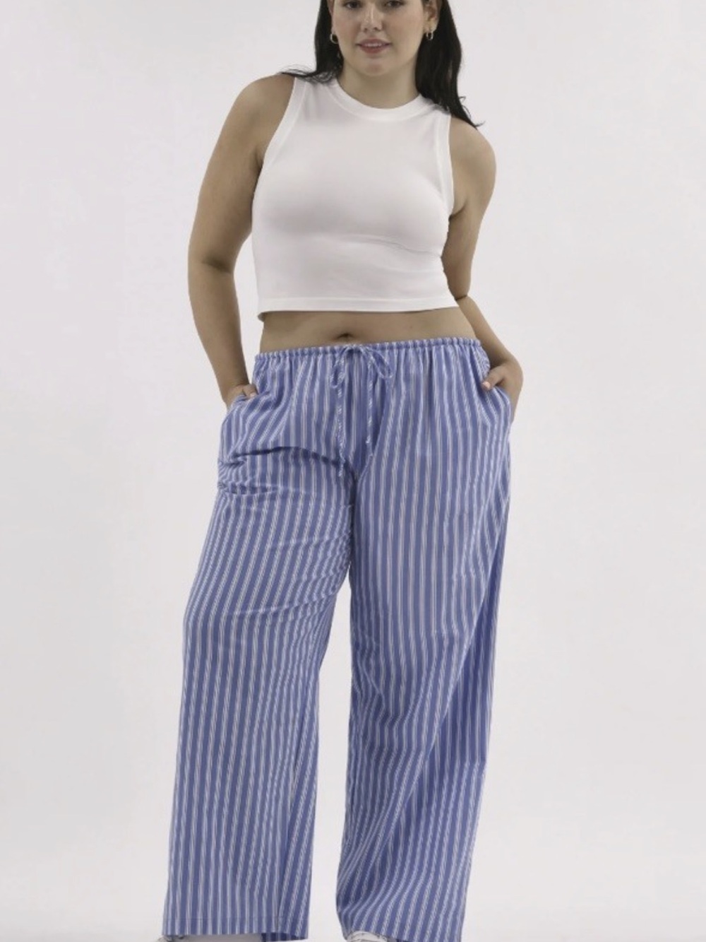 Juniors No Boundaries Beach Pants Blue Striped
